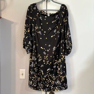 Diane Von Furstenberg Brygid Night Sky Ombré Dress 12 Silk Gradient Splatter